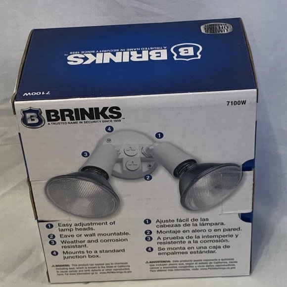 Brinks 7100W 2 Head Flood Security Light Hardware Included, Hardwired Lights - Picture 3 of 6